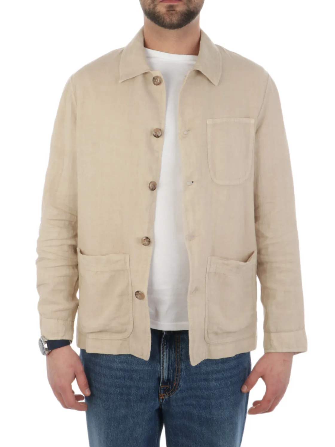 Altea | Overshirt Uomo Constantin in Lino>Uomo Camicie