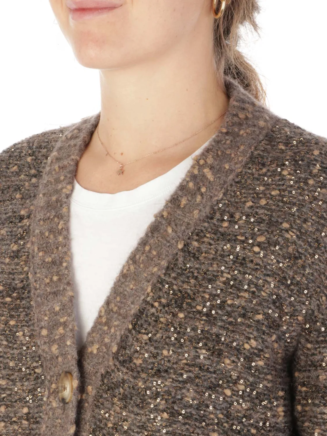 Anneclaire | Cardigan Donna con Paillettes>Donna Maglie