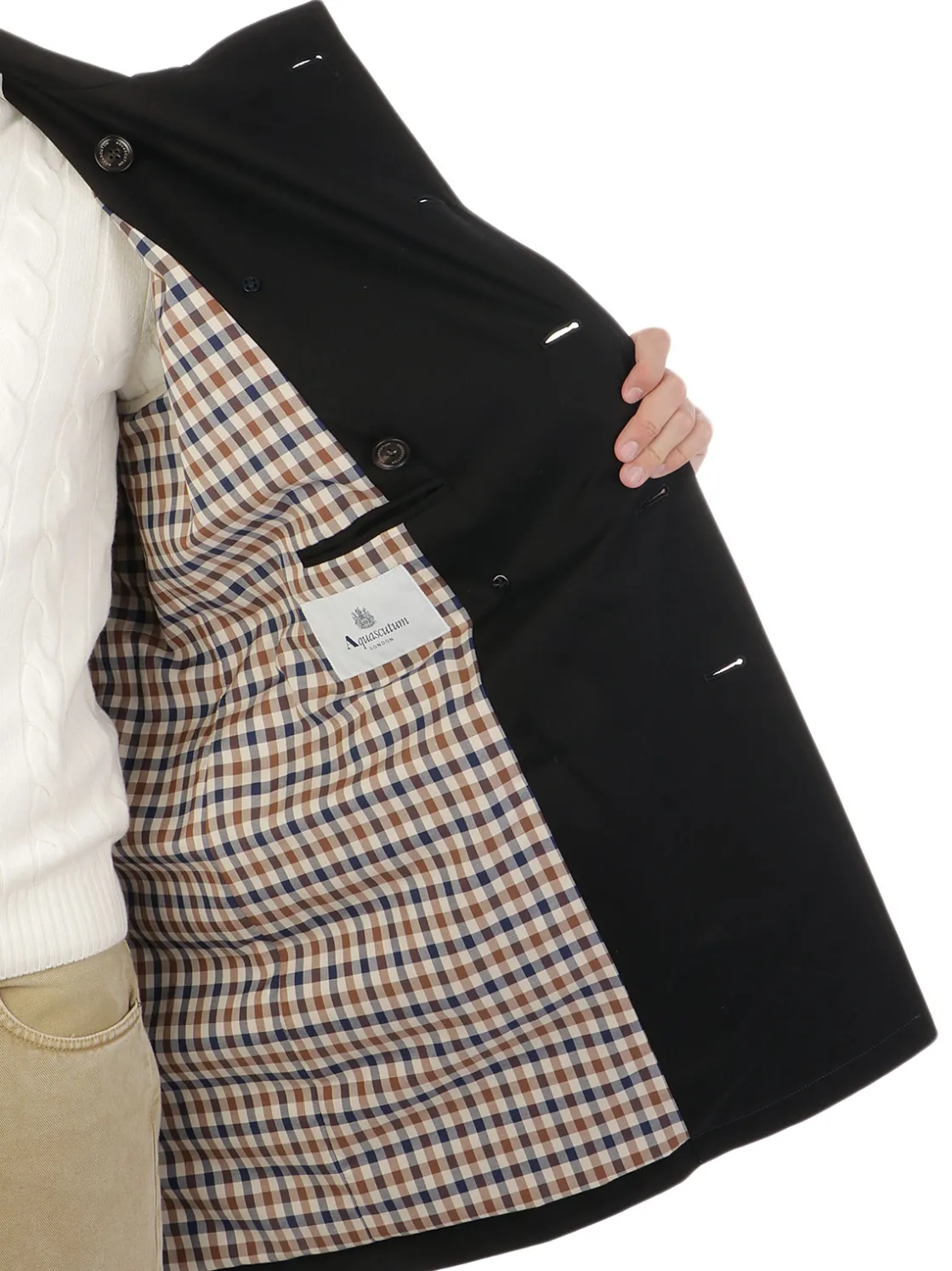Aquascutum | Trench Doppiopetto Uomo in Cotone>Uomo Cappotti E Trench