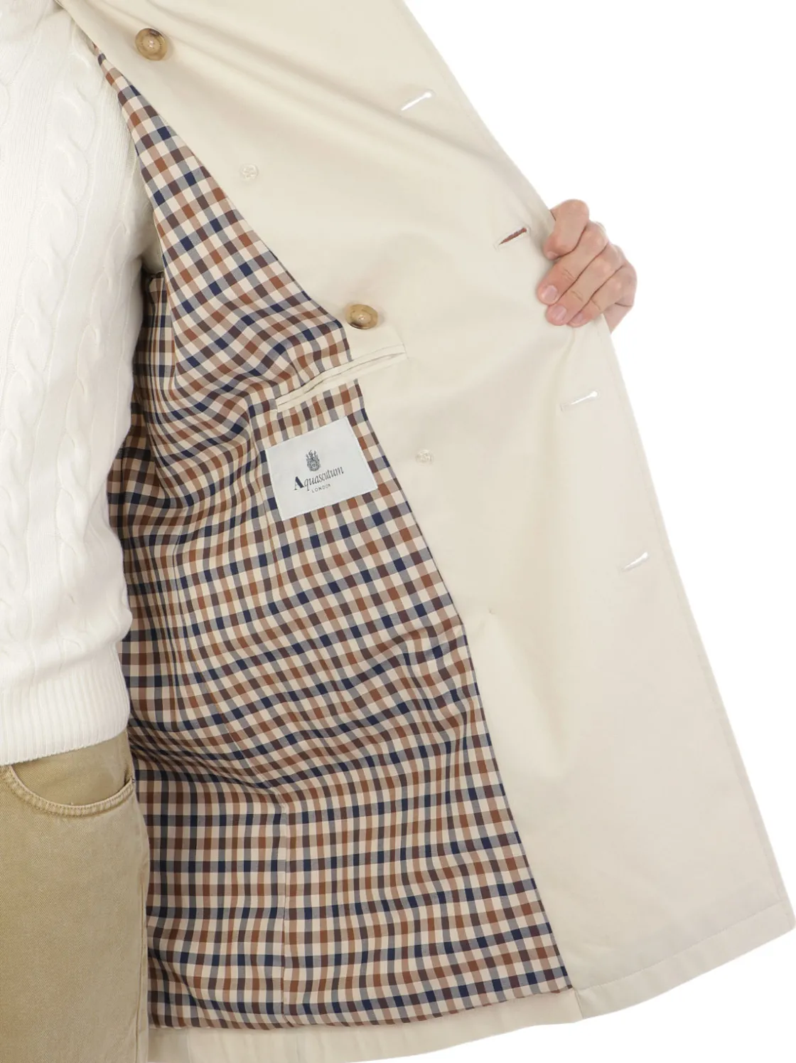 Aquascutum | Trench Doppiopetto Uomo in Cotone>Uomo Cappotti E Trench