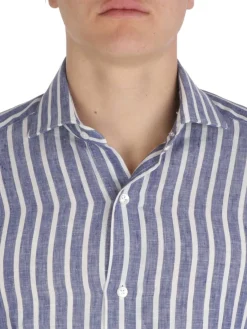 Barba | Camicia Uomo in Lino a Righe><noscript><img width=
