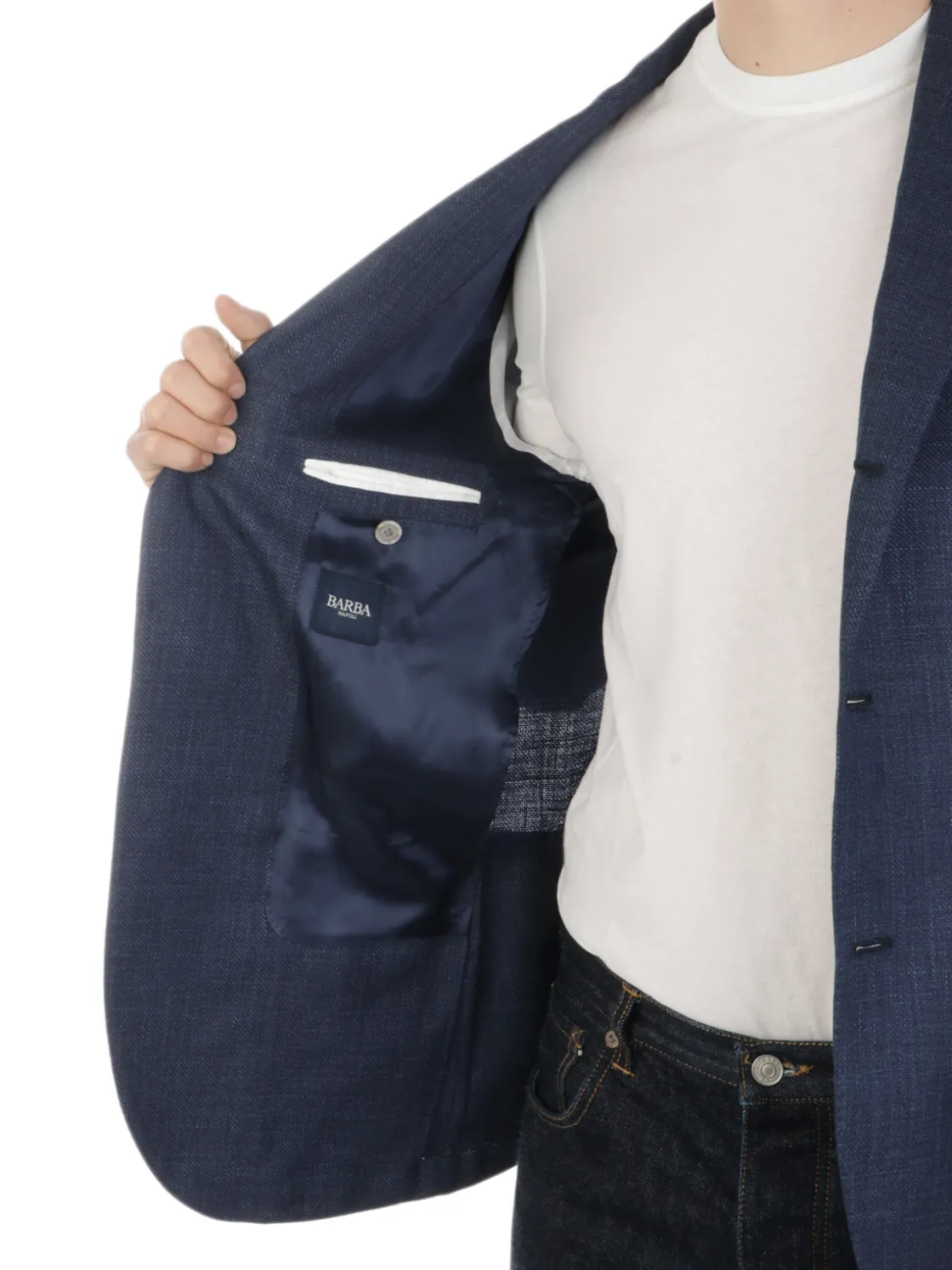 Barba | Giacca Uomo Jimmy in Lana Seta e Lino>Uomo Blazer E Giacche