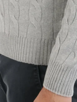 Barba | Pullover Uomo a Trecce in Lana e Cashmere><noscript><img width=