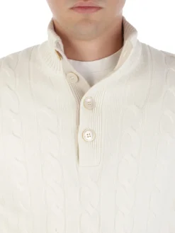 Barba | Pullover Uomo a Trecce in Lana e Cashmere><noscript><img width=