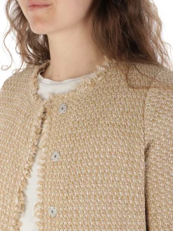 Base | Cardigan Donna in Cotone con Frange>Donna Maglie