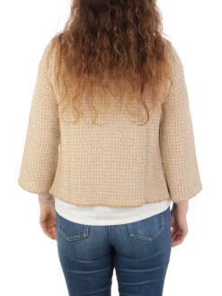 Base | Cardigan Donna in Cotone con Frange><noscript><img width=