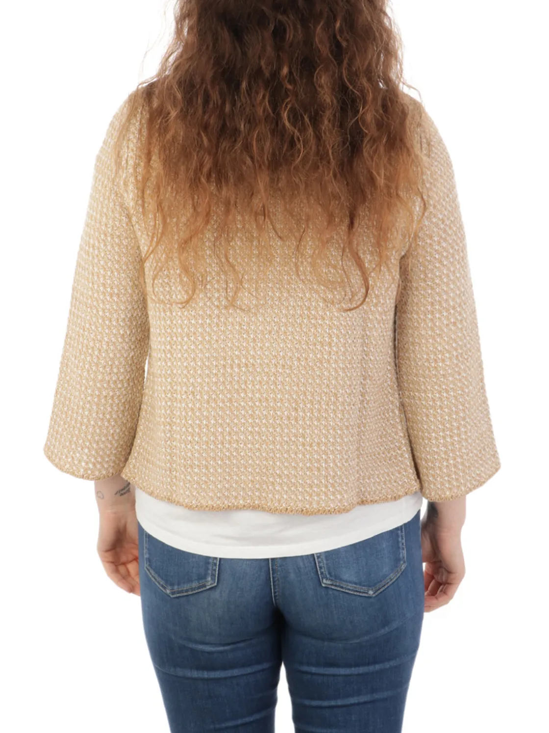Base | Cardigan Donna in Cotone con Frange>Donna Maglie