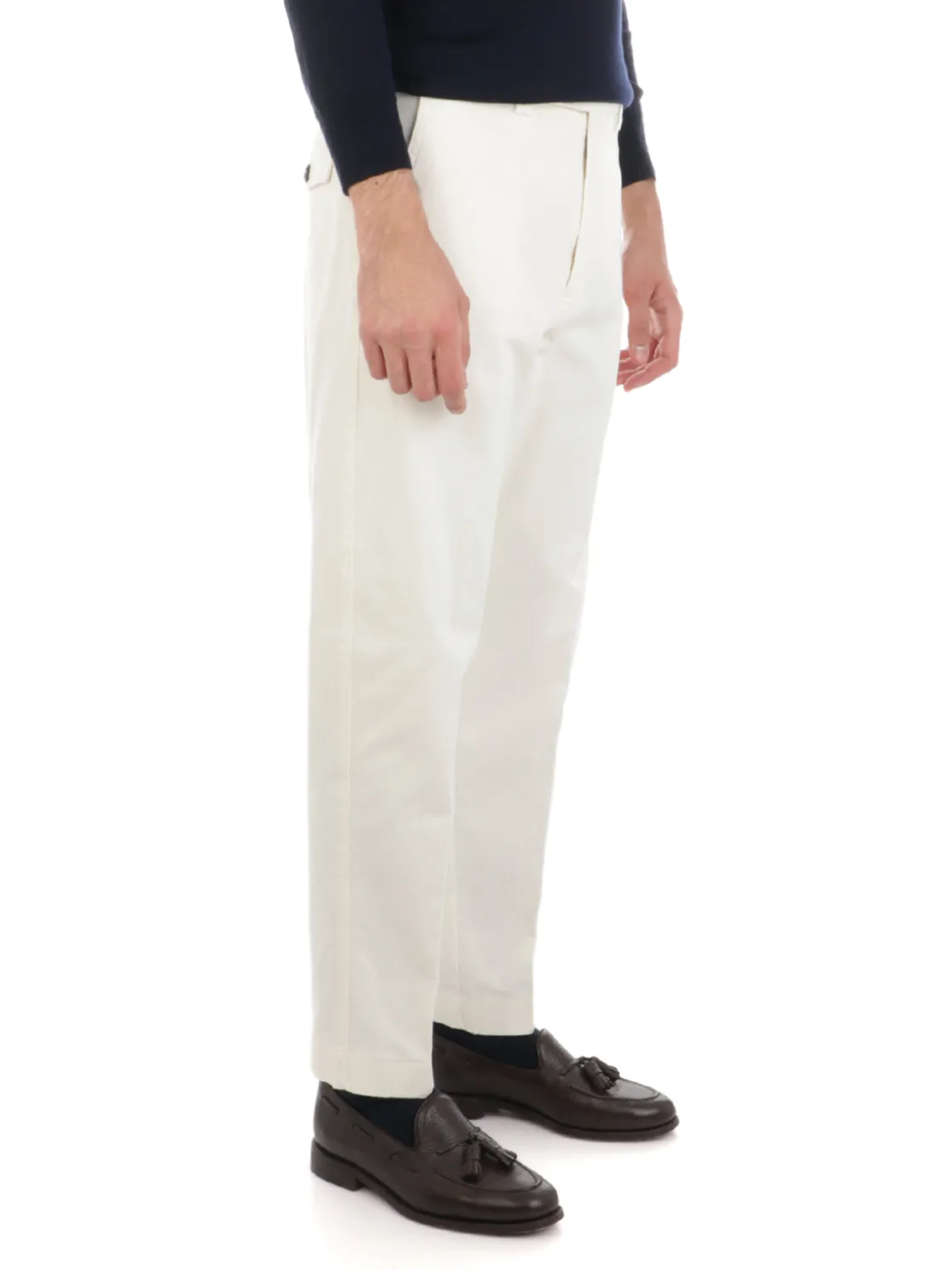 Berwich | Pantalone Chino Uomo Lucano Crop>Uomo Pantaloni