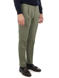 Berwich | Pantalone Uomo Retrolong in Lino>Uomo Pantaloni
