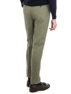 Berwich | Pantalone Uomo Retrolong in Lino>Uomo Pantaloni