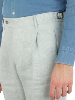 Berwich | Pantalone Uomo Retrolong In Lino><noscript><img width=