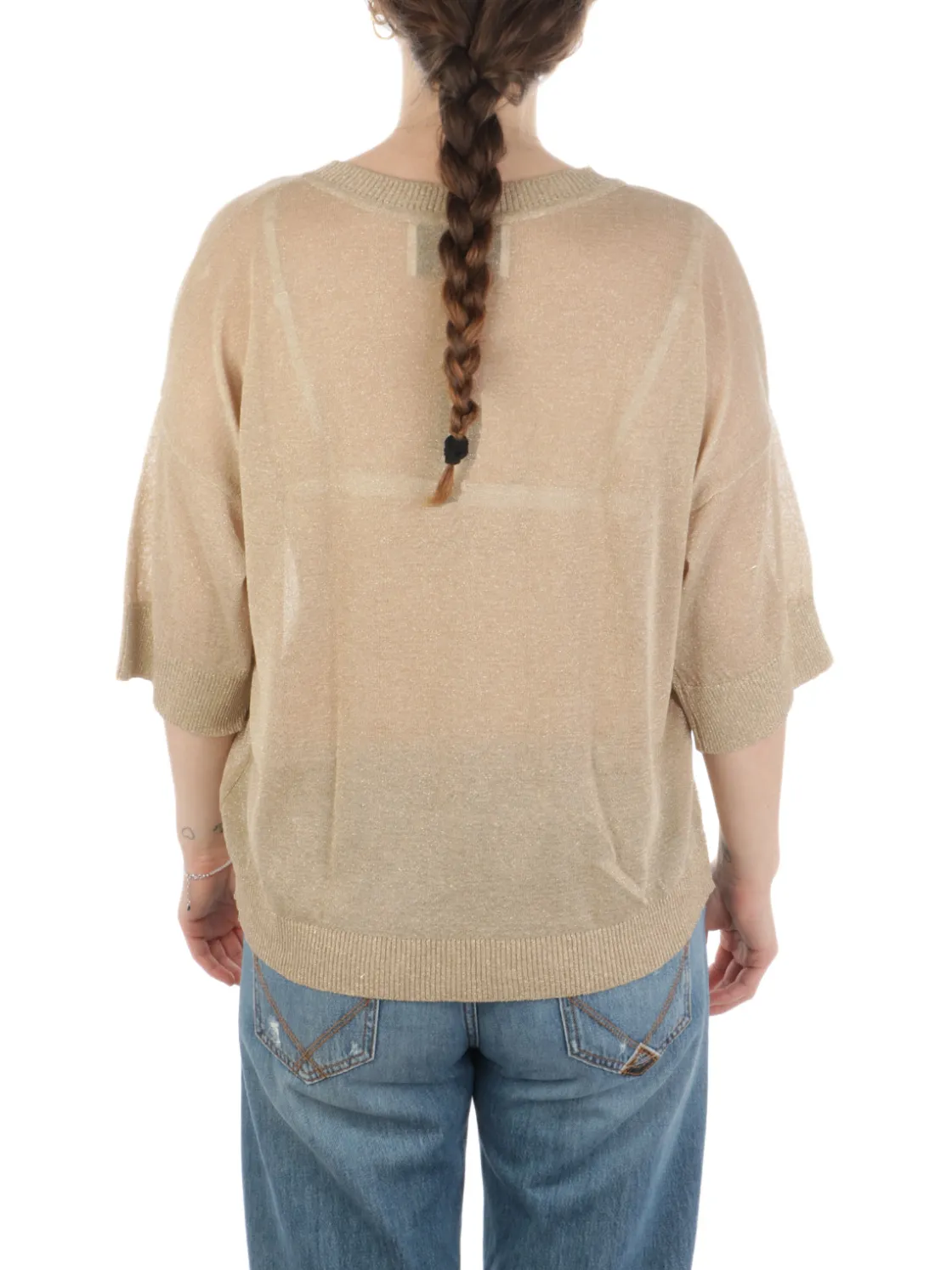 B.YU | Maglia Donna Boxy Lurex>Donna Maglie