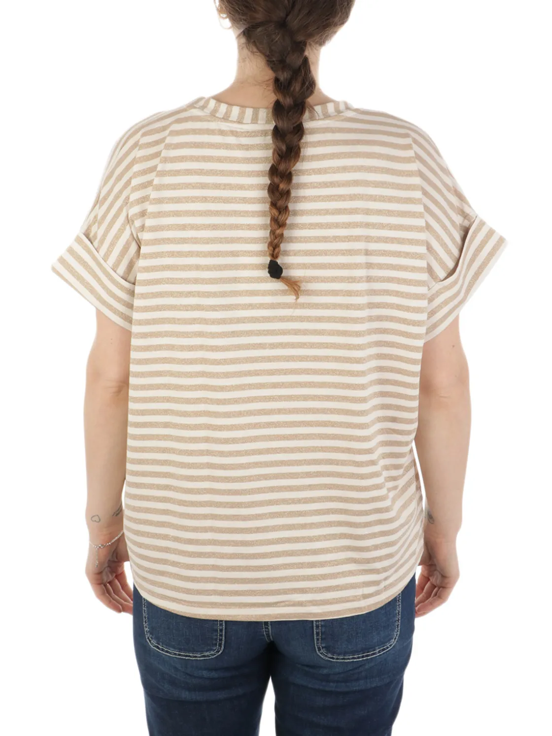 B.YU | T-Shirt Donna Girocollo Riga Lurex>Donna T-Shirts