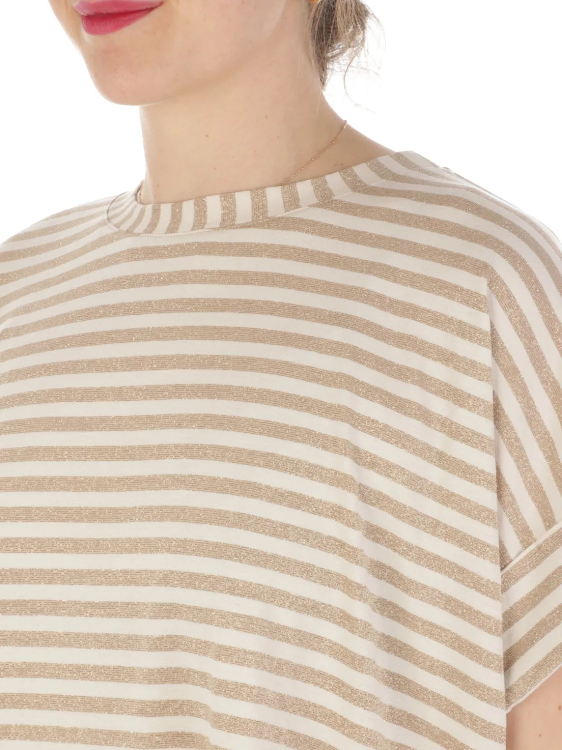 B.YU | T-Shirt Donna Girocollo Riga Lurex>Donna T-Shirts