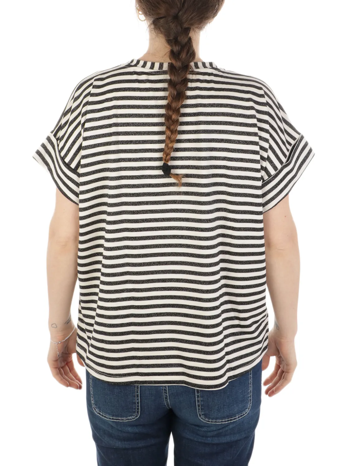 B.YU | T-Shirt Donna Girocollo Riga Lurex>Donna T-Shirts