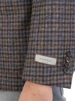 Canali | Giacca Uomo Foderata in Lana a Quadretti><noscript><img width=