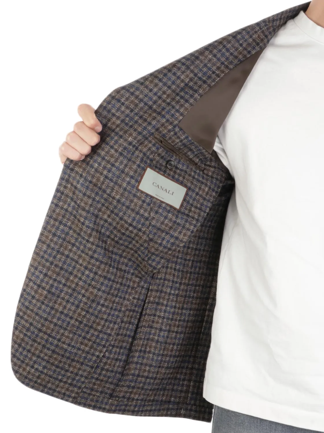 Canali | Giacca Uomo Foderata in Lana a Quadretti>Uomo Blazer E Giacche