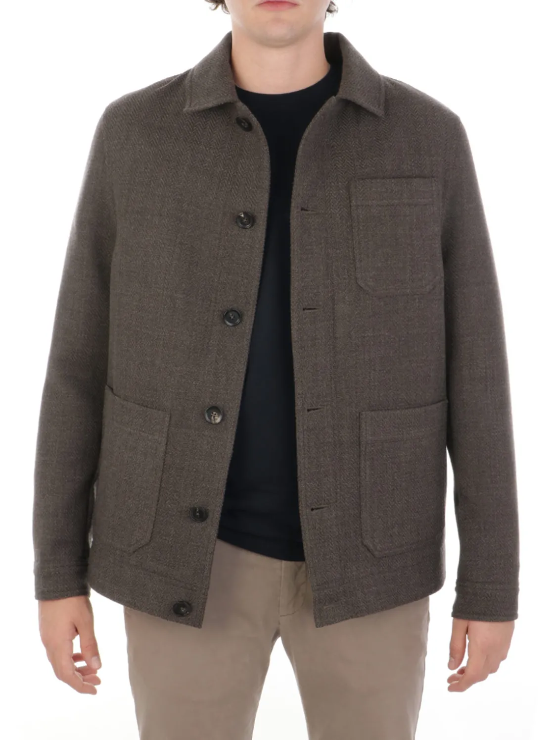 Circolo 1901 | Work Jacket Uomo in Lana Herringbone>Uomo Giubbotti E Piumini