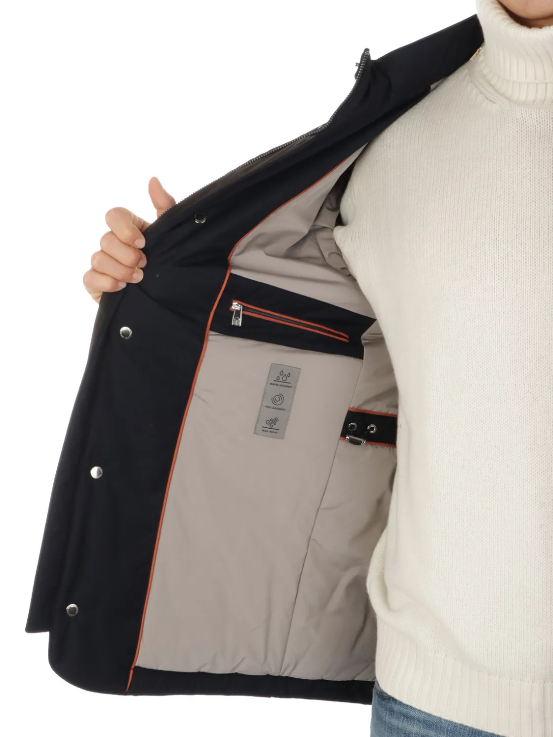 Corneliani | Caban Uomo Imbottito in Viscosa>Uomo Cappotti E Trench