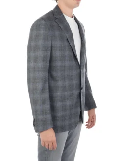 Corneliani | Giacca Uomo in Lana Vergine a Quadri>Uomo Blazer E Giacche