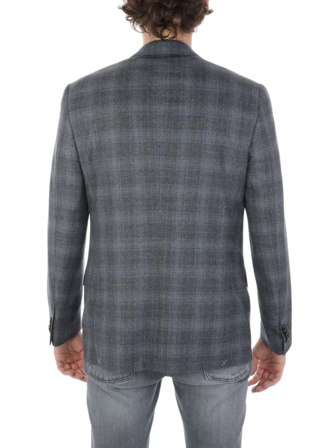 Corneliani | Giacca Uomo in Lana Vergine a Quadri>Uomo Blazer E Giacche