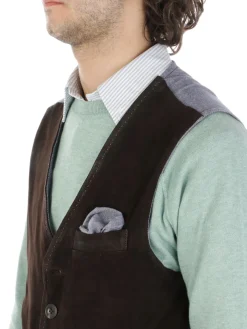 D'Amico | Gilet Uomo in Suede>Uomo Gilet E Smanicati