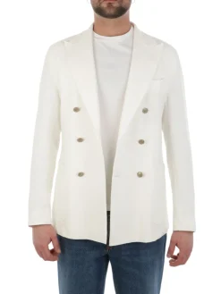 Eleventy | Giacca Doppiopetto Uomo in Cotone Stretch><noscript><img width=