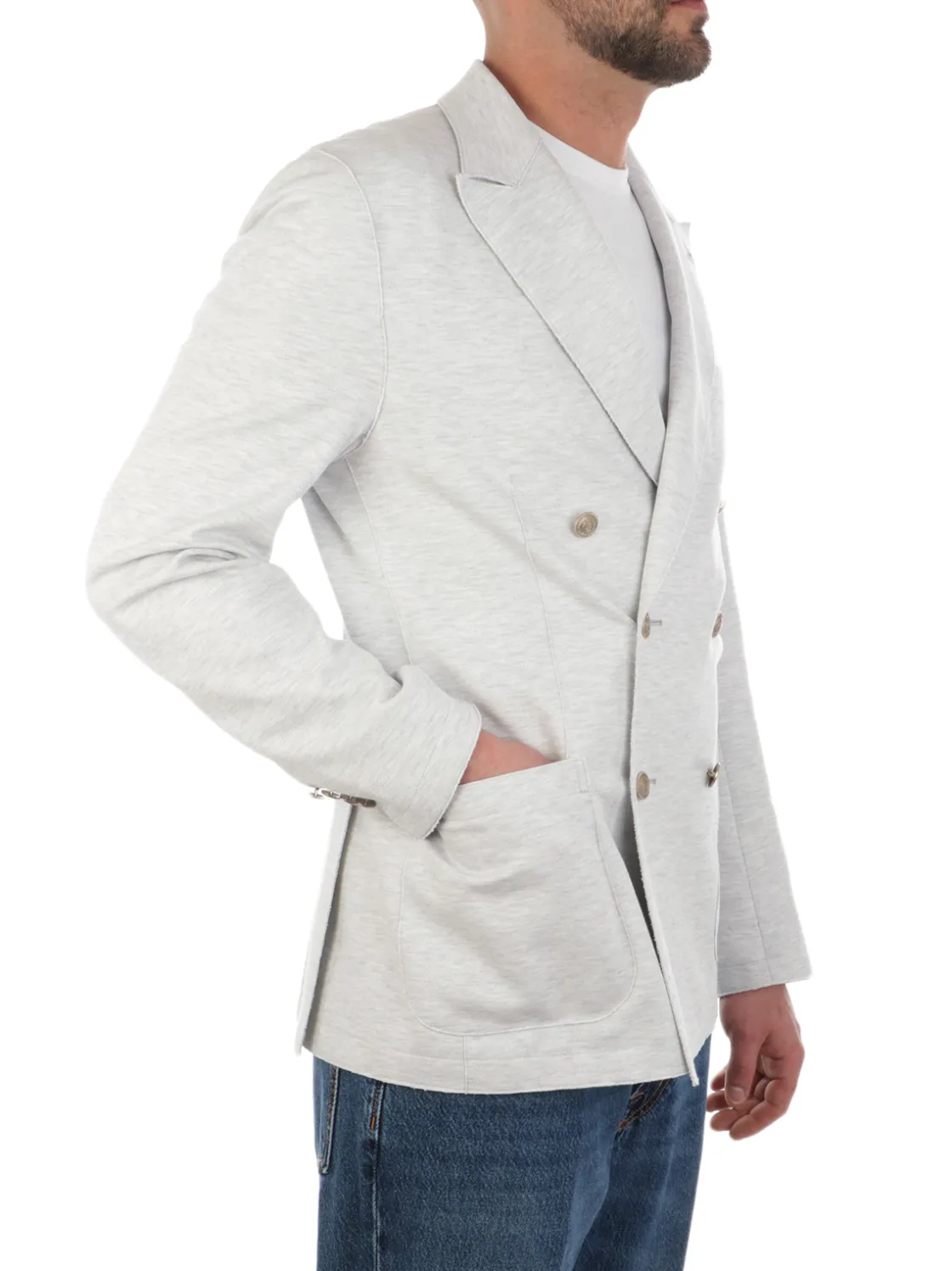 Eleventy | Giacca Doppiopetto Uomo in Cotone Stretch>Uomo Blazer E Giacche