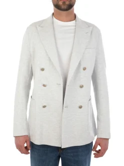 Eleventy | Giacca Doppiopetto Uomo in Cotone Stretch><noscript><img width=