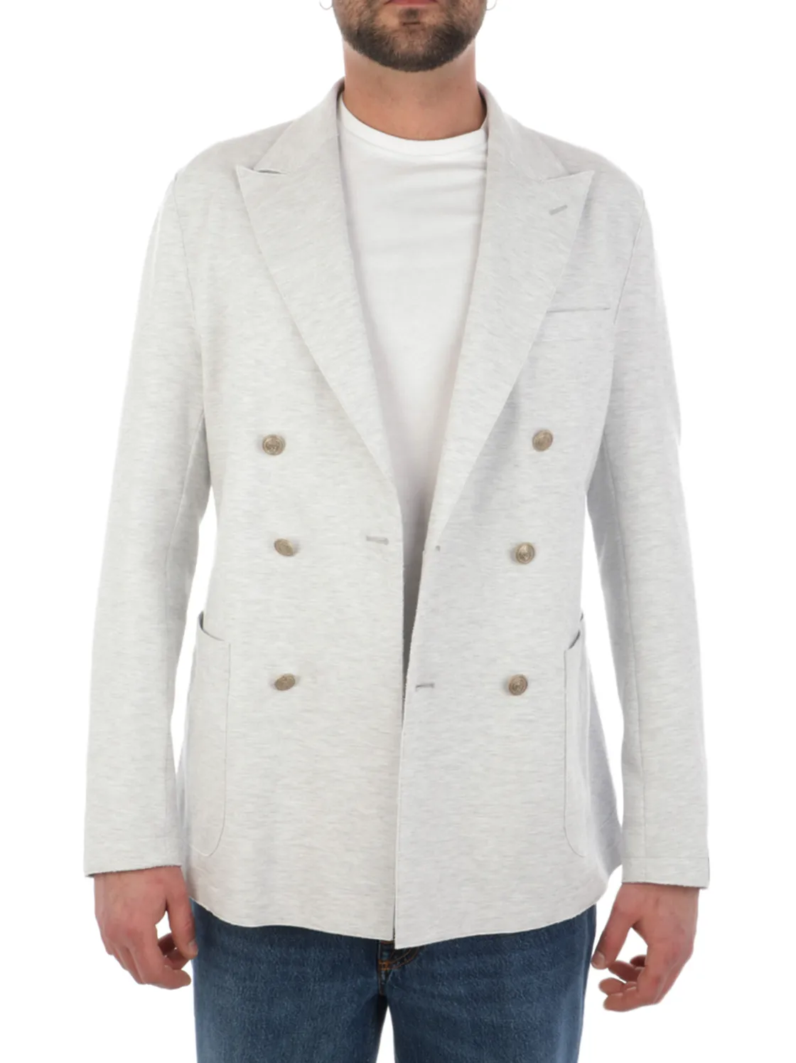 Eleventy | Giacca Doppiopetto Uomo in Cotone Stretch>Uomo Blazer E Giacche