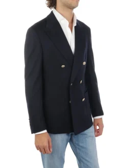 Eleventy | Giacca Doppiopetto Uomo in Lana e Cotone>Uomo Blazer E Giacche