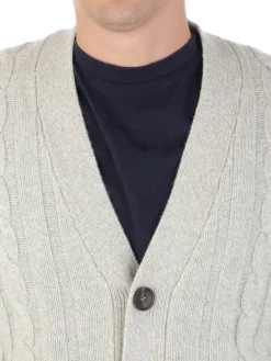 Filippo De Laurentiis | Cardigan Uomo in Lana a Treccia><noscript><img width=