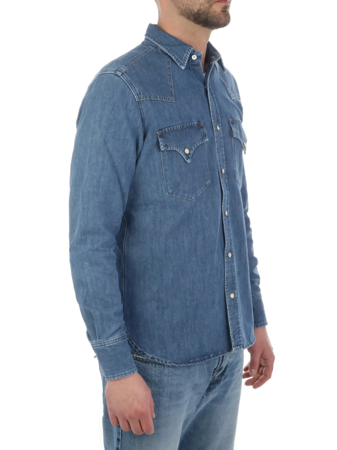 Fortela | Camicia Texana Uomo in Denim>Uomo Camicie