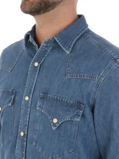 Fortela | Camicia Texana Uomo in Denim><noscript><img width=