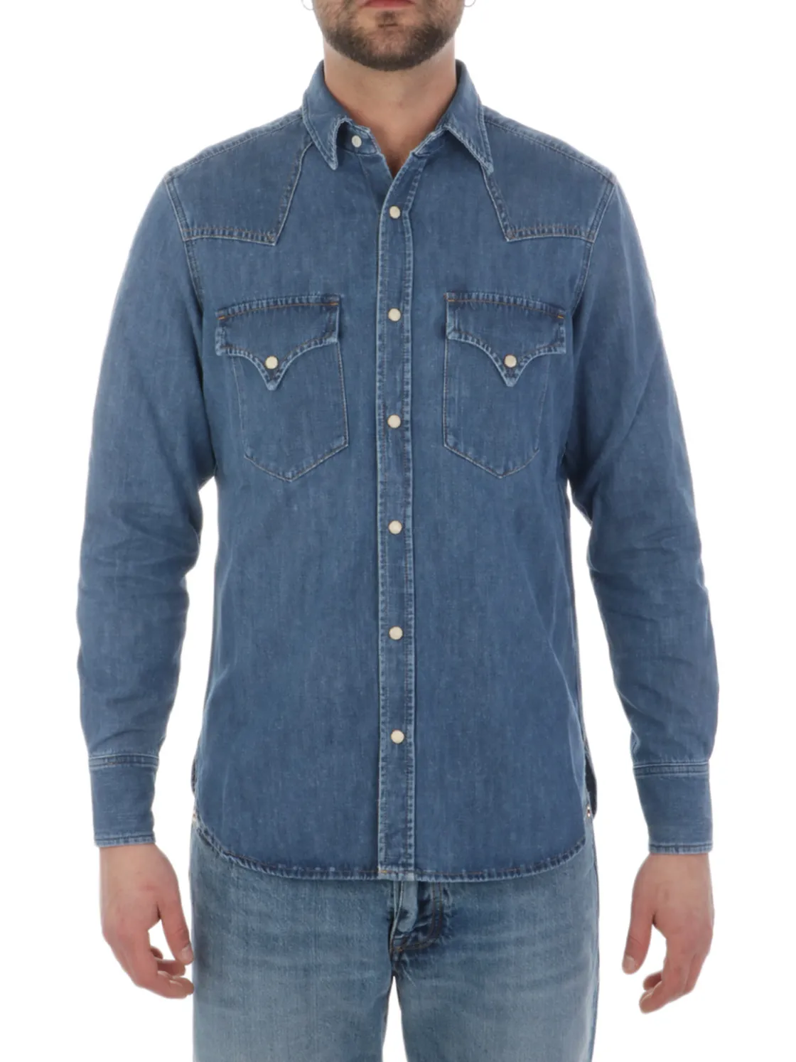 Fortela | Camicia Texana Uomo in Denim>Uomo Camicie