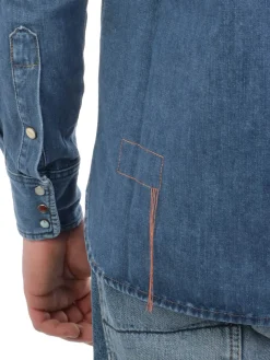 Fortela | Camicia Texana Uomo in Denim><noscript><img width=