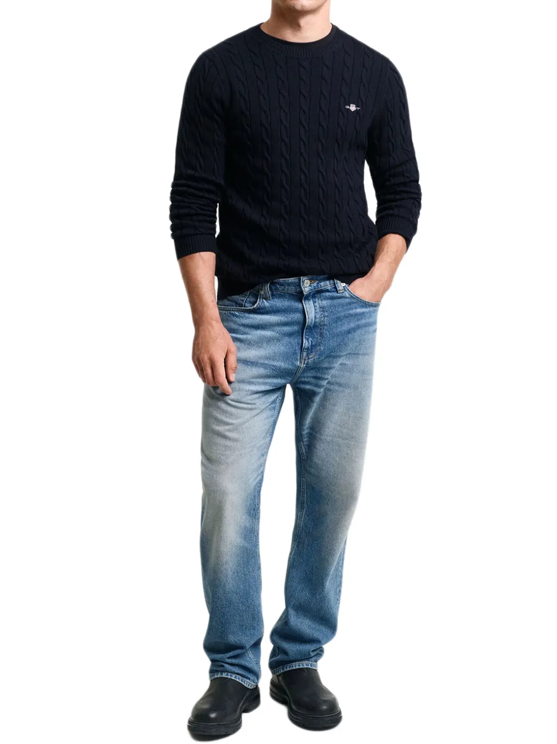 Gant | Cotton Cable C-Neck>Uomo Maglie