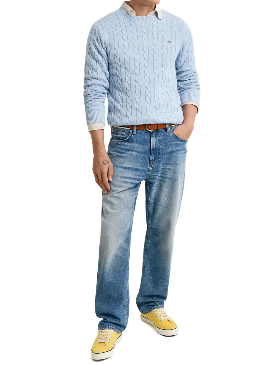 Gant | Cotton Cable C-Neck>Uomo Maglie