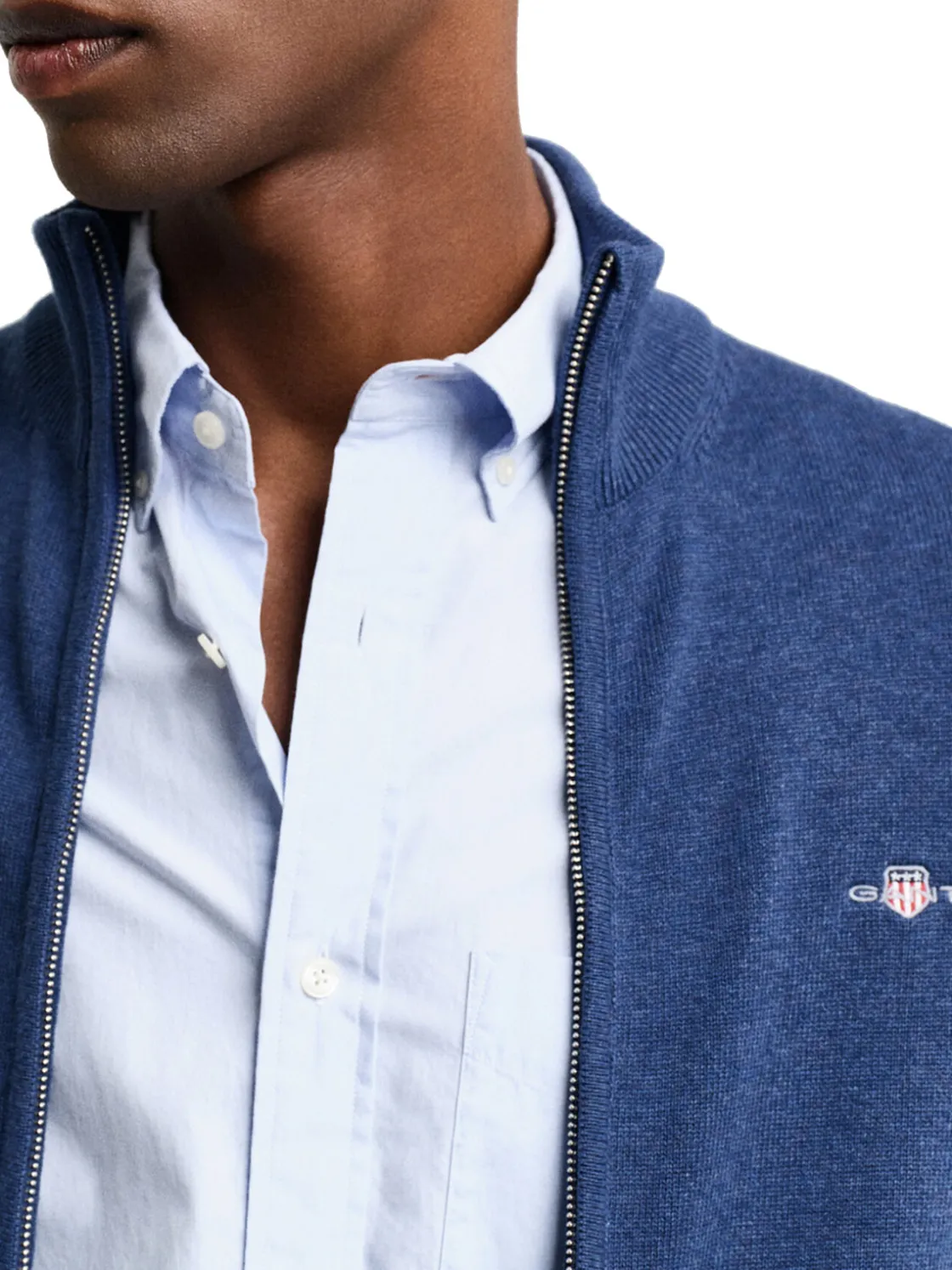 Gant | Cotton Zip Cardigan>Uomo Maglie