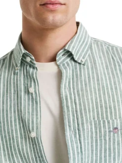 Gant | Reg Cotton Linen Stripe Shirt>Uomo Camicie