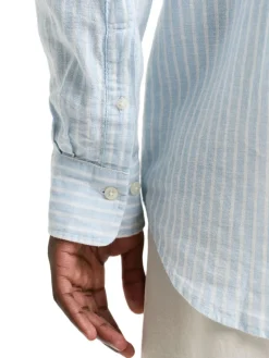 Gant | Reg Cotton Linen Stripe Shirt>Uomo Camicie