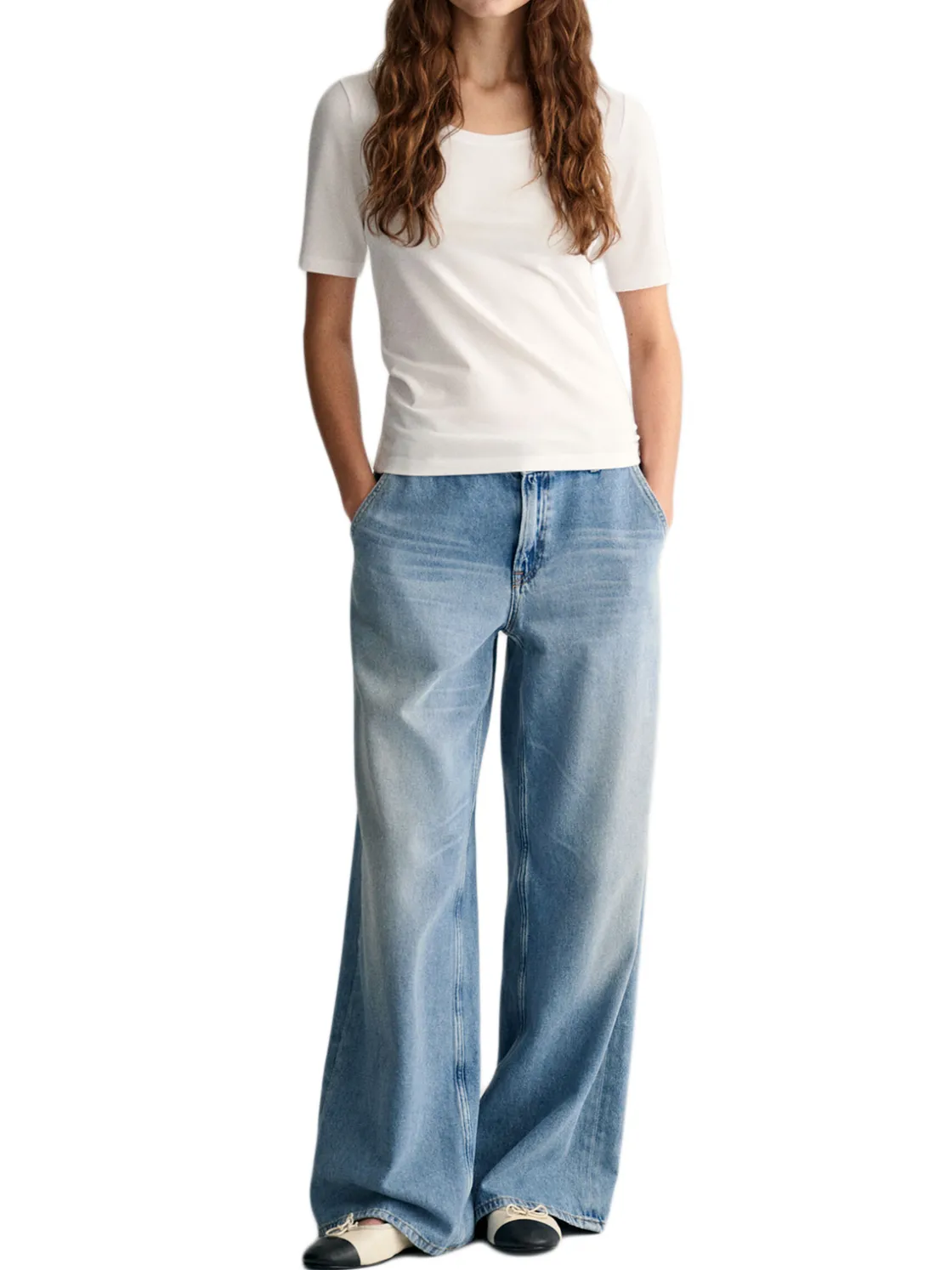 Gant | Slim Cot/Ela Ss Scoop Neck Top>Donna T-Shirts