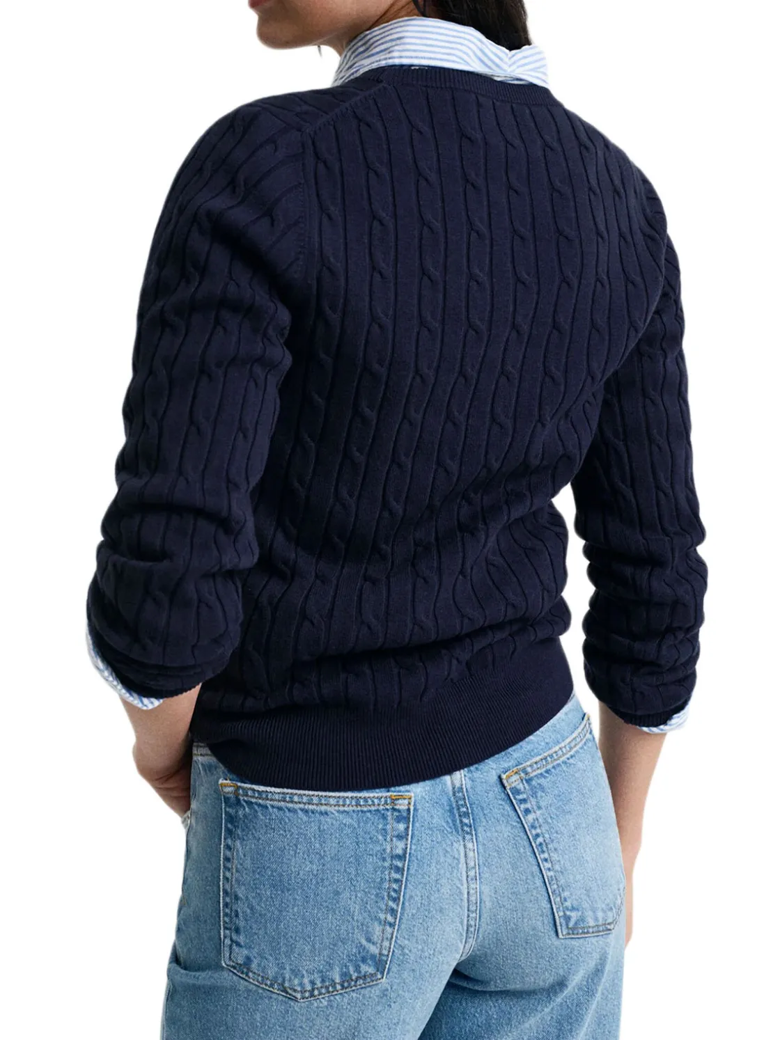 Gant | Stretch Cotton Cable C-Neck>Donna Maglie