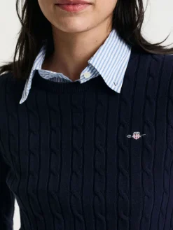 Gant | Stretch Cotton Cable C-Neck>Donna Maglie
