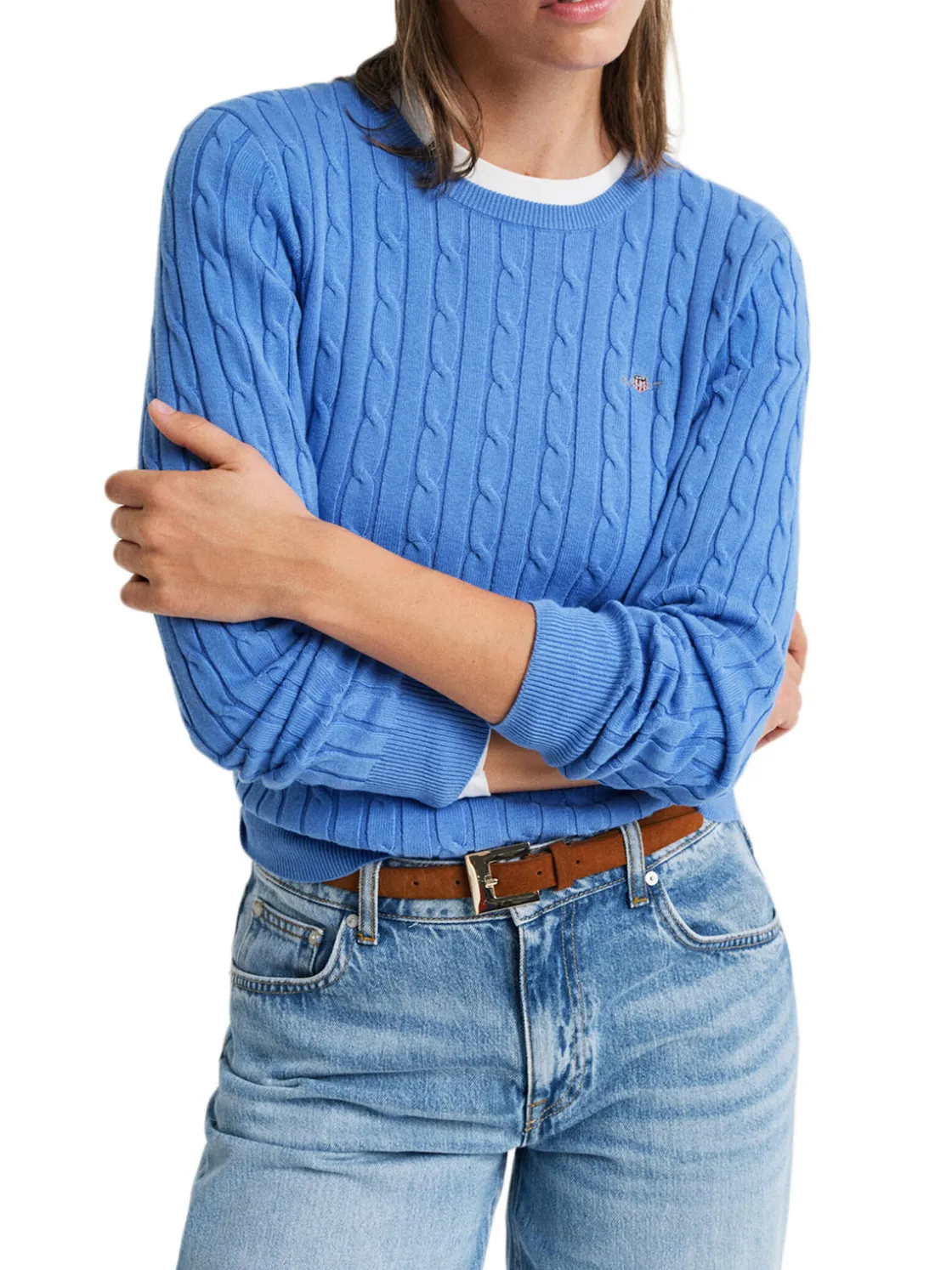 Gant | Stretch Cotton Cable C-Neck>Donna Maglie