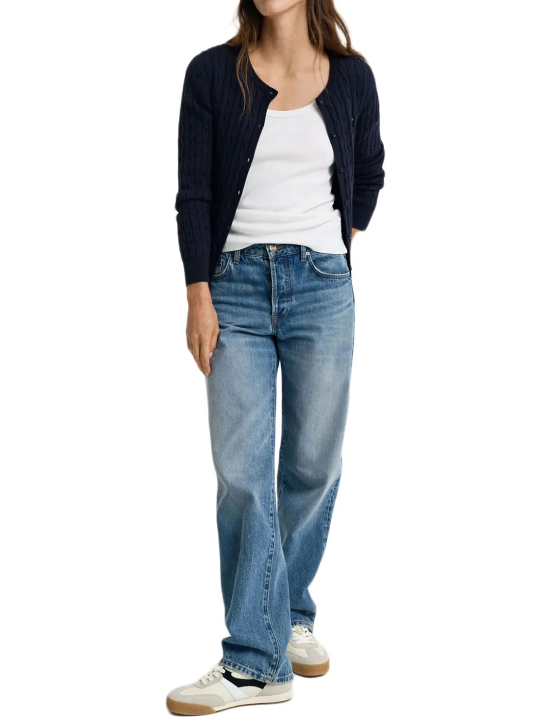 Gant | Stretch Cotton Cable Cardigan>Donna Maglie