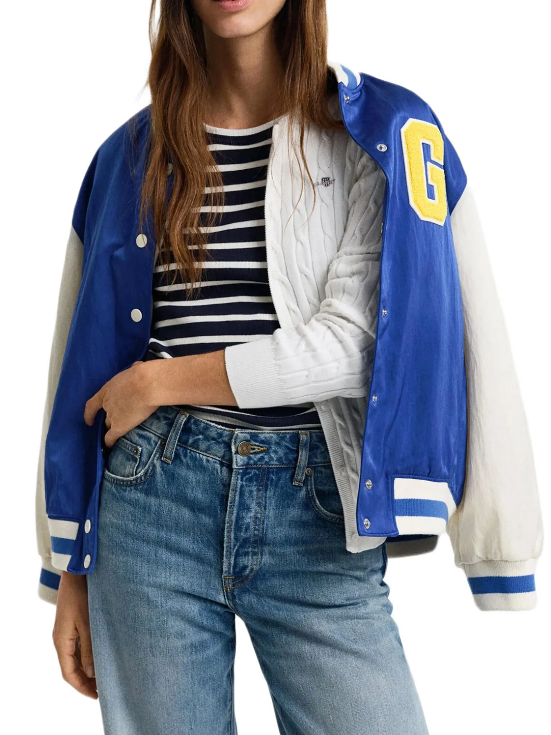 Gant | Stretch Cotton Cable Cardigan>Donna Maglie