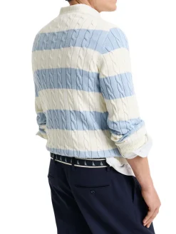 Gant | Striped Cotton Cable C-Neck>Uomo Maglie