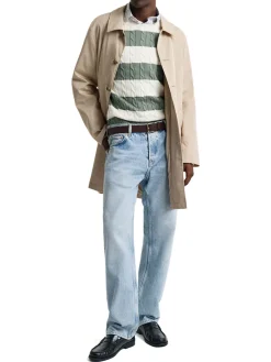 Gant | Striped Cotton Cable C-Neck><noscript><img width=