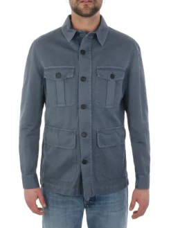 Incotex | Giacca Sahariana Uomo in Cotone e Lino><noscript><img width=